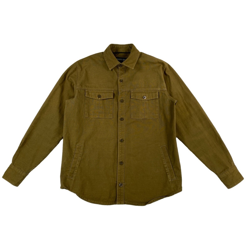Ninth Hall Military Style Shirt Shacket Men's Small Green Long Sleeve Cotton